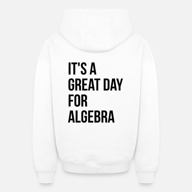 algèbre - Sweat à capuche unisexe zippé oversize épais SPREAD - blanc