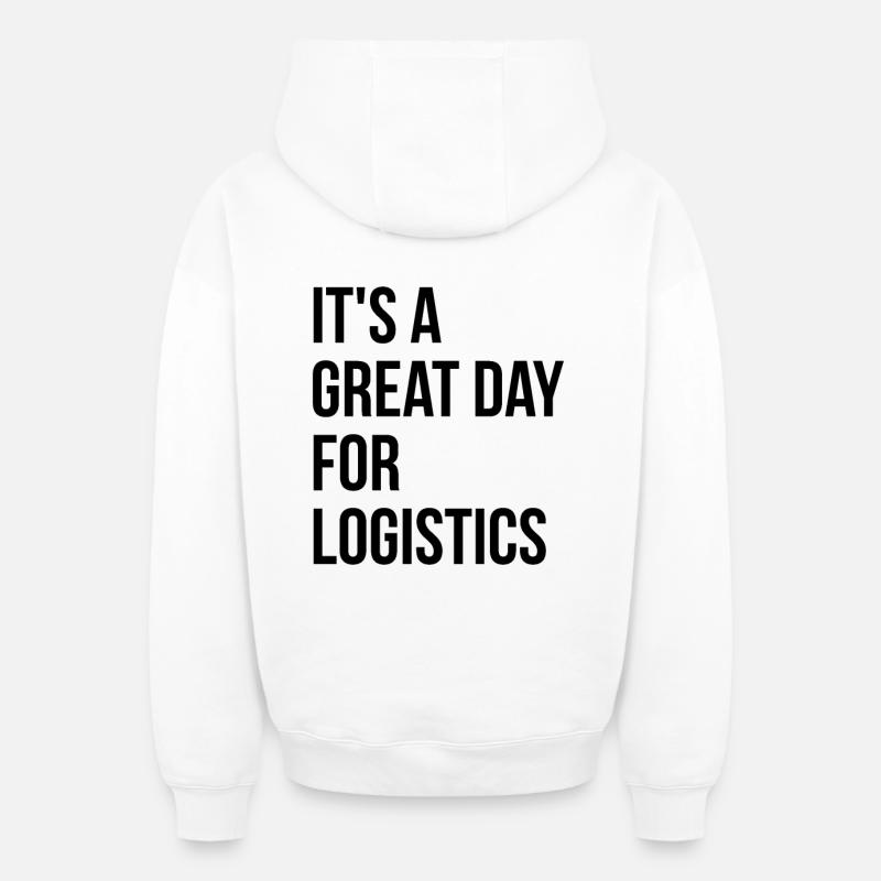 logistique - Sweat à capuche unisexe zippé oversize épais SPREAD - blanc