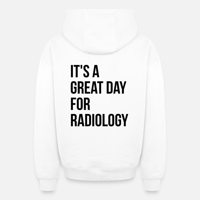 radiologie - Sweat à capuche unisexe zippé oversize épais SPREAD - blanc