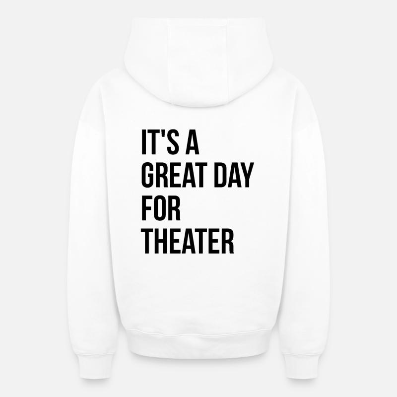 théâtre - Sweat à capuche unisexe zippé oversize épais SPREAD - blanc
