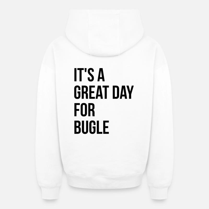 Bugle - Sweat à capuche unisexe zippé oversize épais SPREAD - blanc