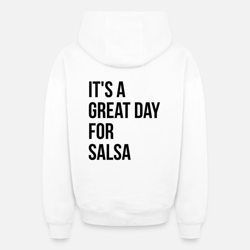 salsa - Sweat à capuche unisexe zippé oversize épais SPREAD - blanc
