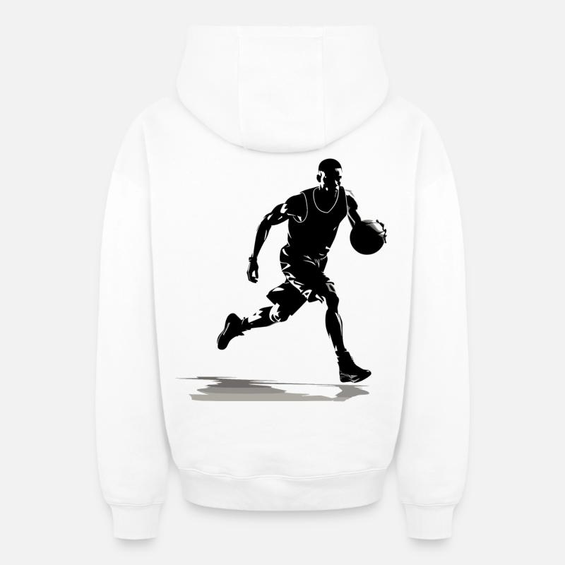Basketteur - Sweat à capuche unisexe zippé oversize épais SPREAD - blanc