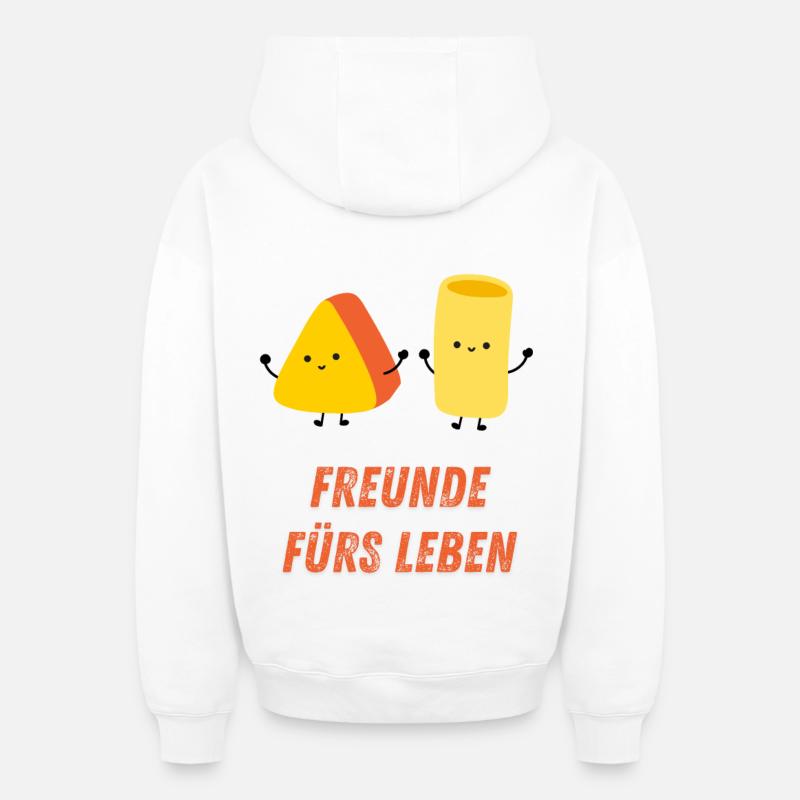 Amis pour la vie - Sweat à capuche unisexe zippé oversize épais SPREAD - blanc