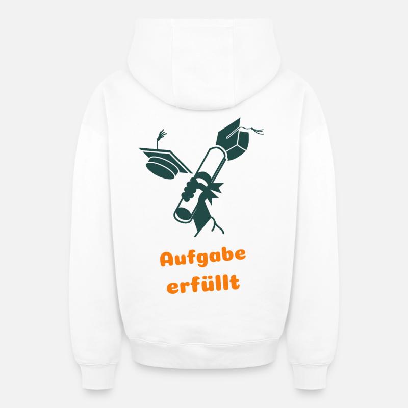 Tâche accomplie - Sweat à capuche unisexe zippé oversize épais SPREAD - blanc