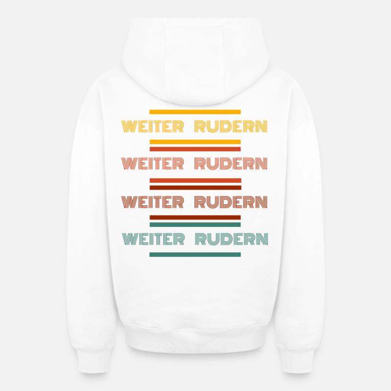 Continuer l’aviron - Sweat à capuche unisexe zippé oversize épais SPREAD - blanc