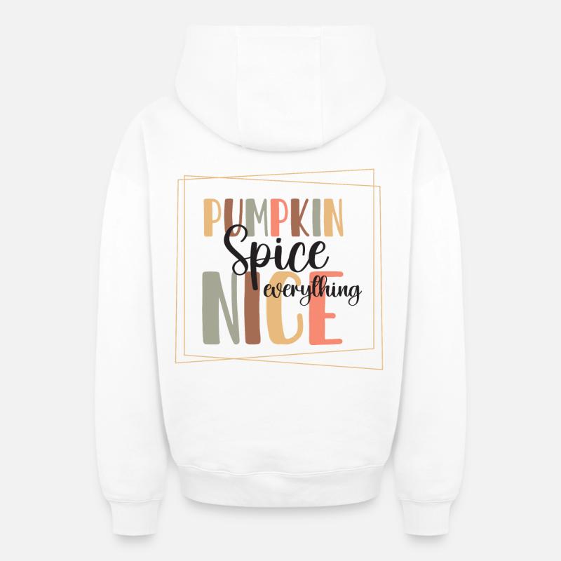 Épices de citrouille - Sweat à capuche unisexe zippé oversize épais SPREAD - blanc