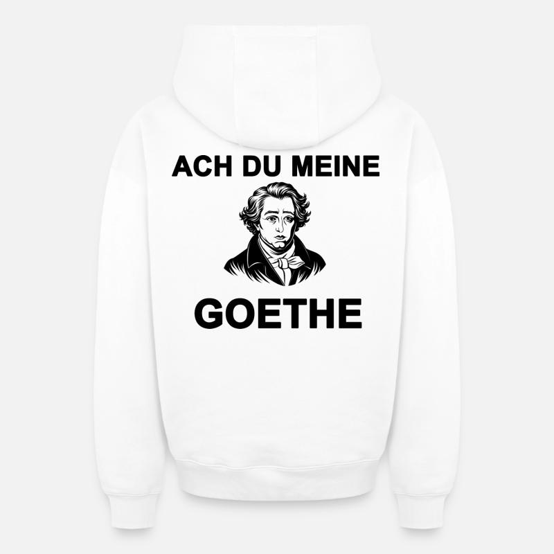 Oh mon Goethe - Sweat à capuche unisexe zippé oversize épais SPREAD - blanc
