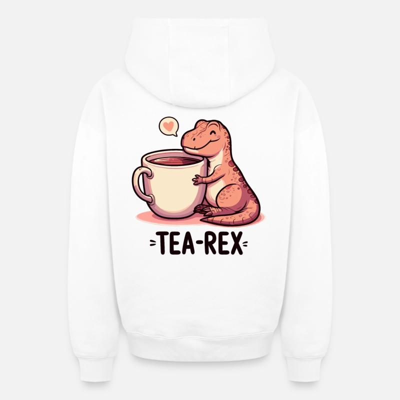 Tee Rex Tee-Rex Teetrinker Geschenk - Oversized Heavyweight Unisex Zip Hoodie - Weiß