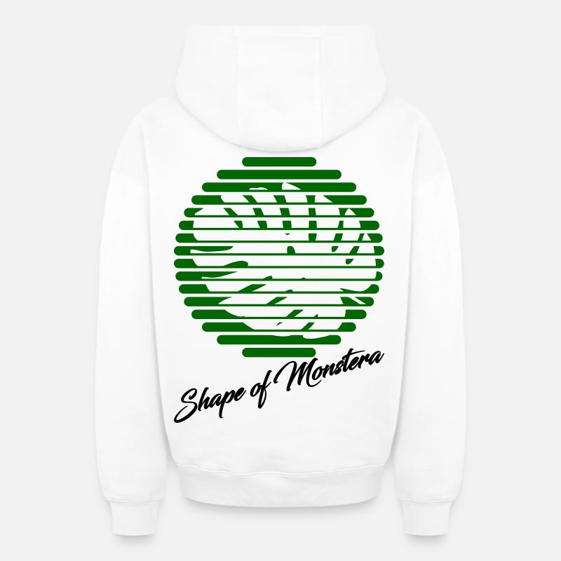 Monstera - Sweat à capuche unisexe zippé oversize épais SPREAD - blanc