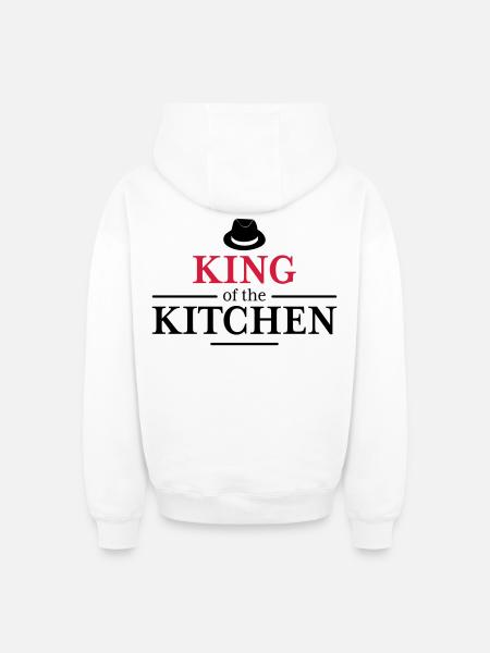 Men's Cooking Apron - Oversized Heavyweight Unisex Zip Hoodie - white