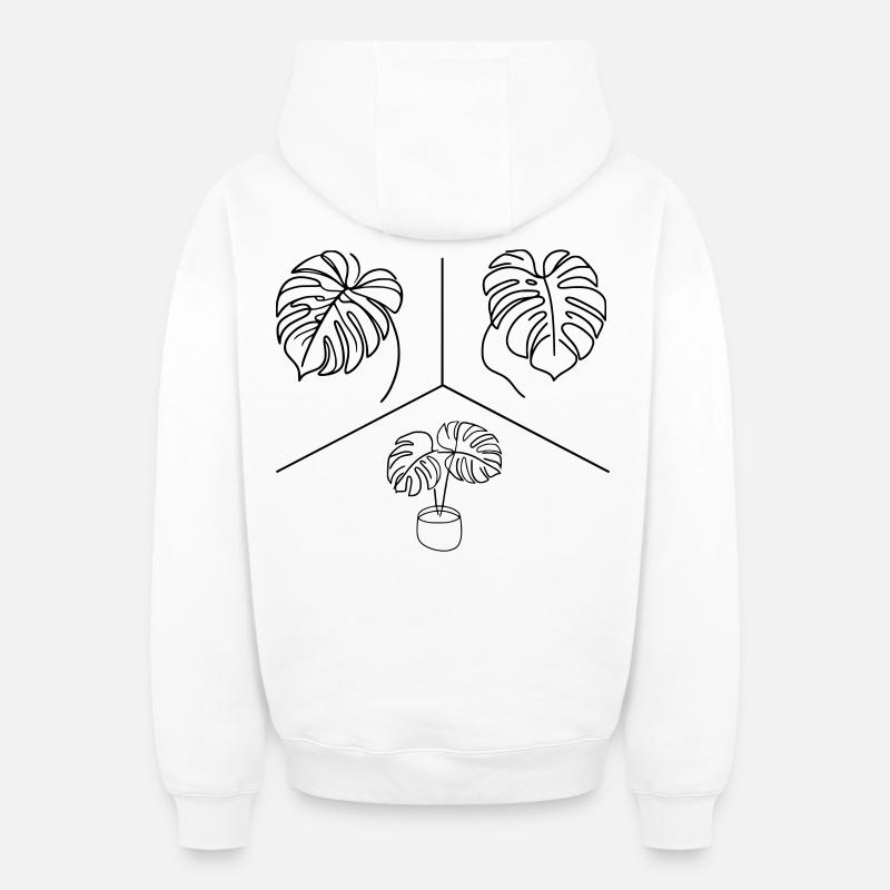 Conception Monstera - Sweat à capuche unisexe zippé oversize épais SPREAD - blanc