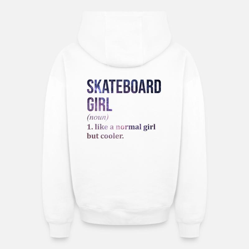skateboard - Sweat à capuche unisexe zippé oversize épais SPREAD - blanc