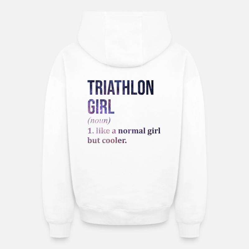 triathlon - Sweat à capuche unisexe zippé oversize épais SPREAD - blanc