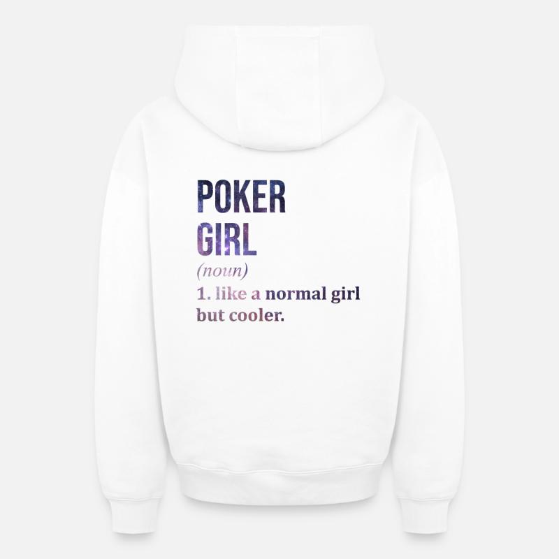 poker - Sweat à capuche unisexe zippé oversize épais SPREAD - blanc