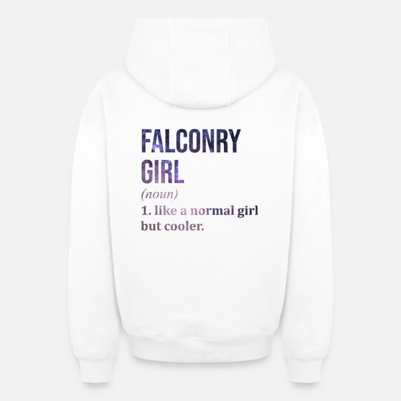 fauconnerie - Sweat à capuche unisexe zippé oversize épais SPREAD - blanc