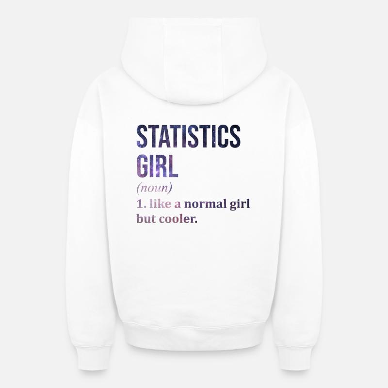 statistiques - Sweat à capuche unisexe zippé oversize épais SPREAD - blanc