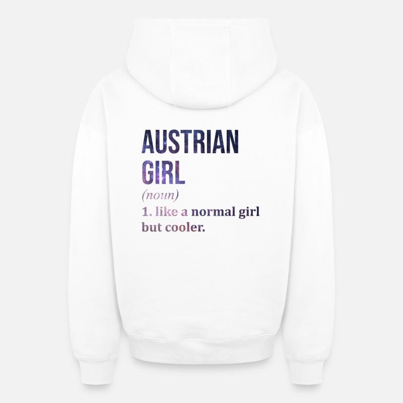 Autriche - Sweat à capuche unisexe zippé oversize épais SPREAD - blanc