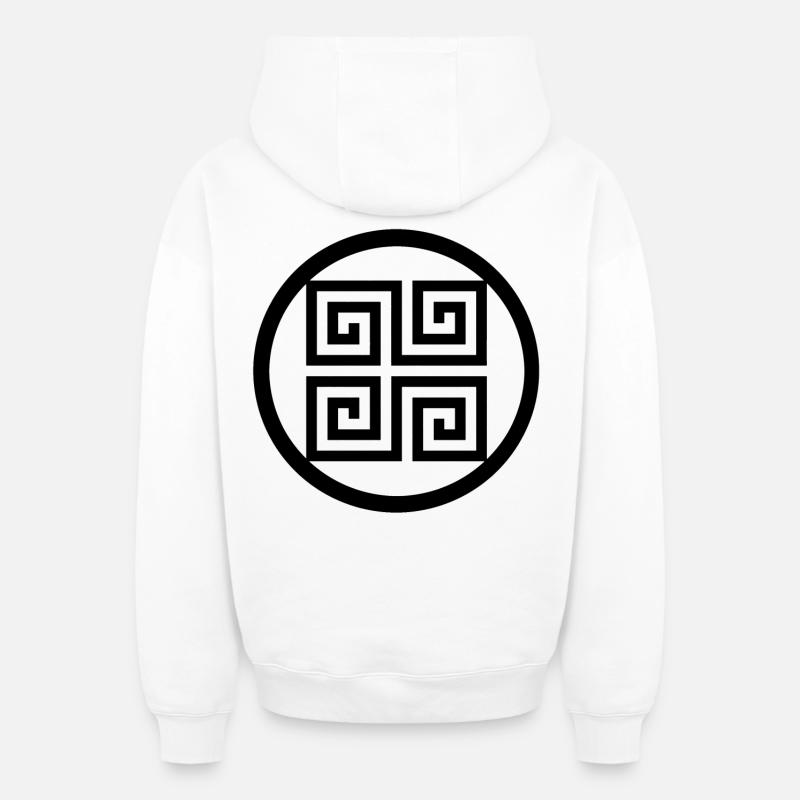 Symbole grec - Sweat à capuche unisexe zippé oversize épais SPREAD - blanc