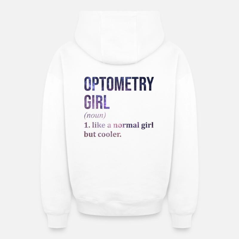 Optométrie - Sweat à capuche unisexe zippé oversize épais SPREAD - blanc