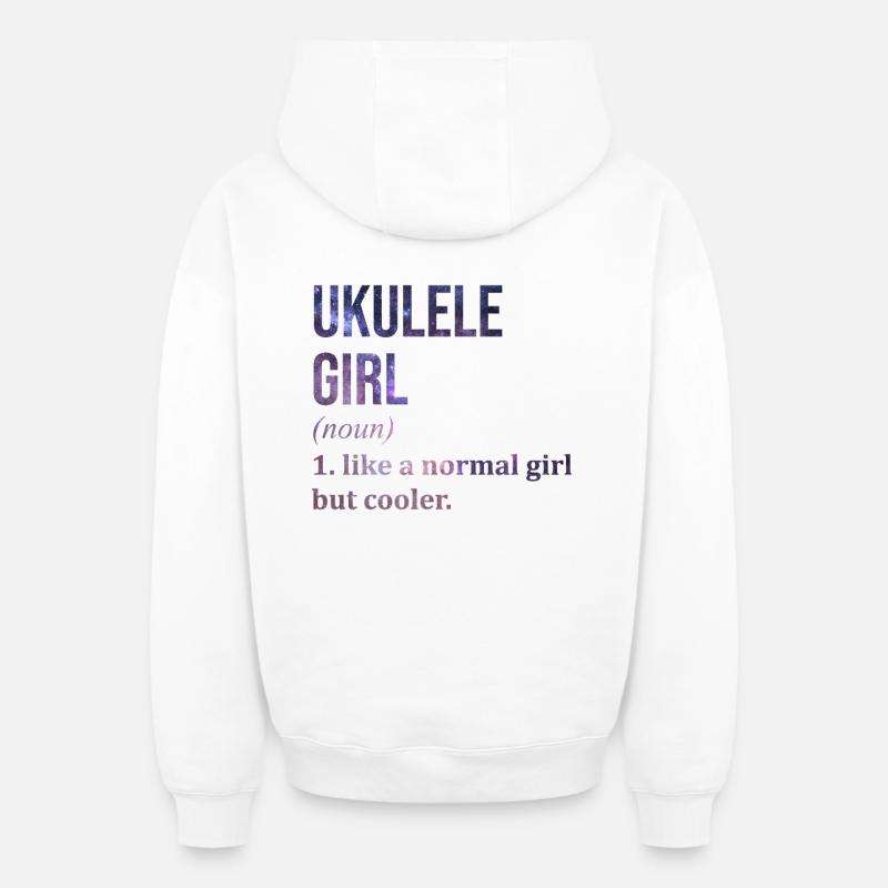 ukulélé - Sweat à capuche unisexe zippé oversize épais SPREAD - blanc