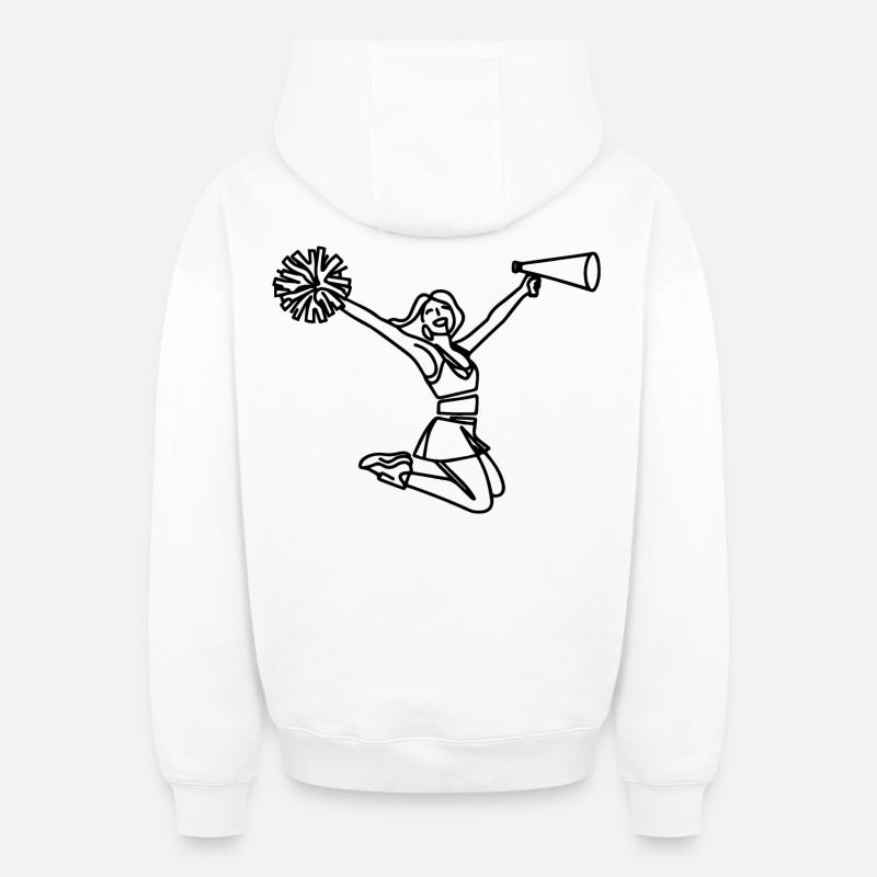 Cheerleader - Sweat à capuche unisexe zippé oversize épais SPREAD - blanc