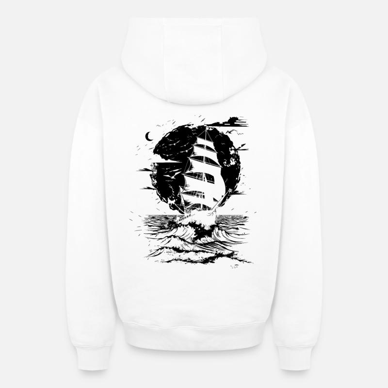 Voile - Sweat à capuche unisexe zippé oversize épais SPREAD - blanc