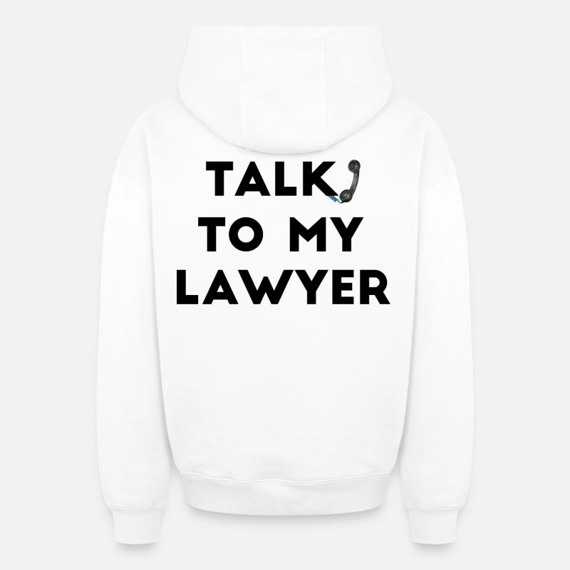 Parlez à mon avocat - Sweat à capuche unisexe zippé oversize épais SPREAD - blanc