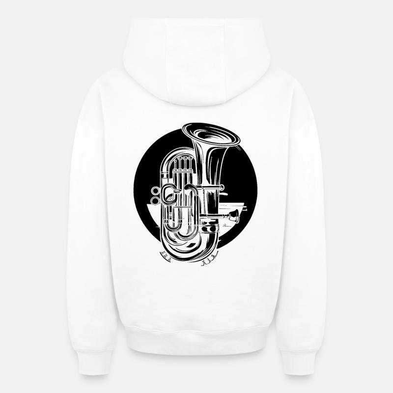 Tuba - Sweat à capuche unisexe zippé oversize épais SPREAD - blanc