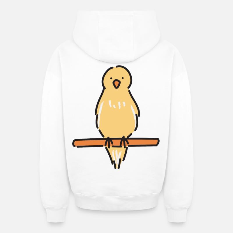 Canari mélodique - Sweat à capuche unisexe zippé oversize épais SPREAD - blanc