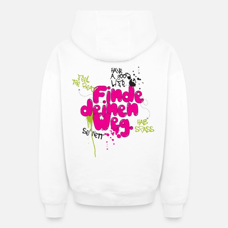 Trouvez votre chemin - Sweat à capuche unisexe zippé oversize épais SPREAD - blanc