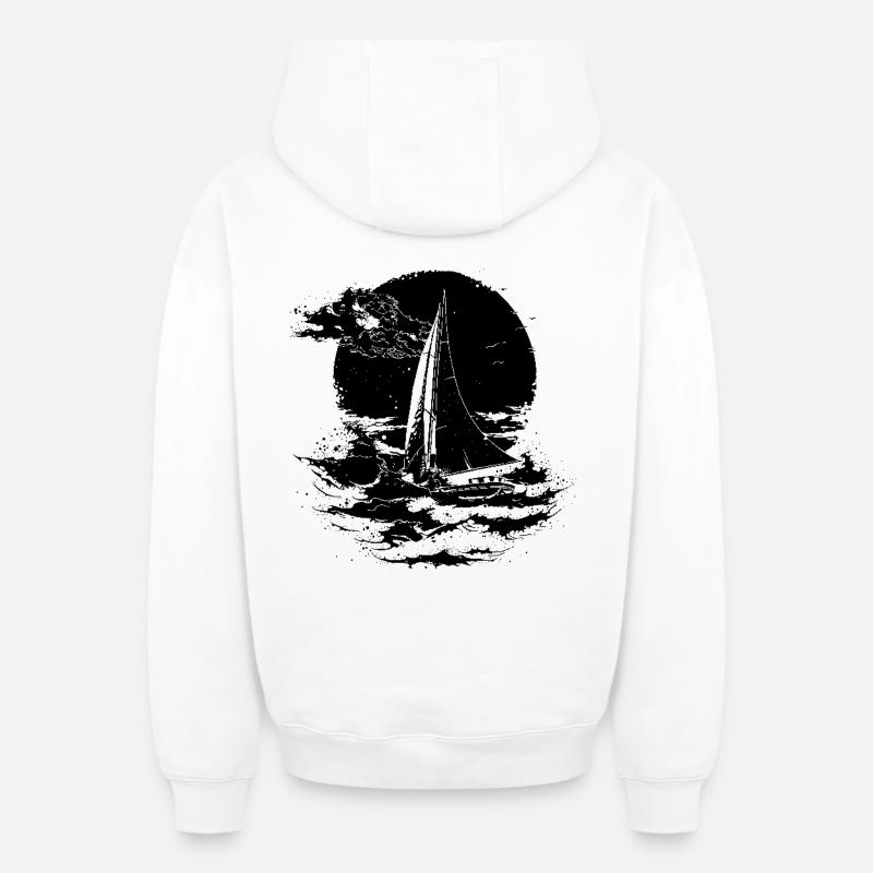 Voile - Sweat à capuche unisexe zippé oversize épais SPREAD - blanc