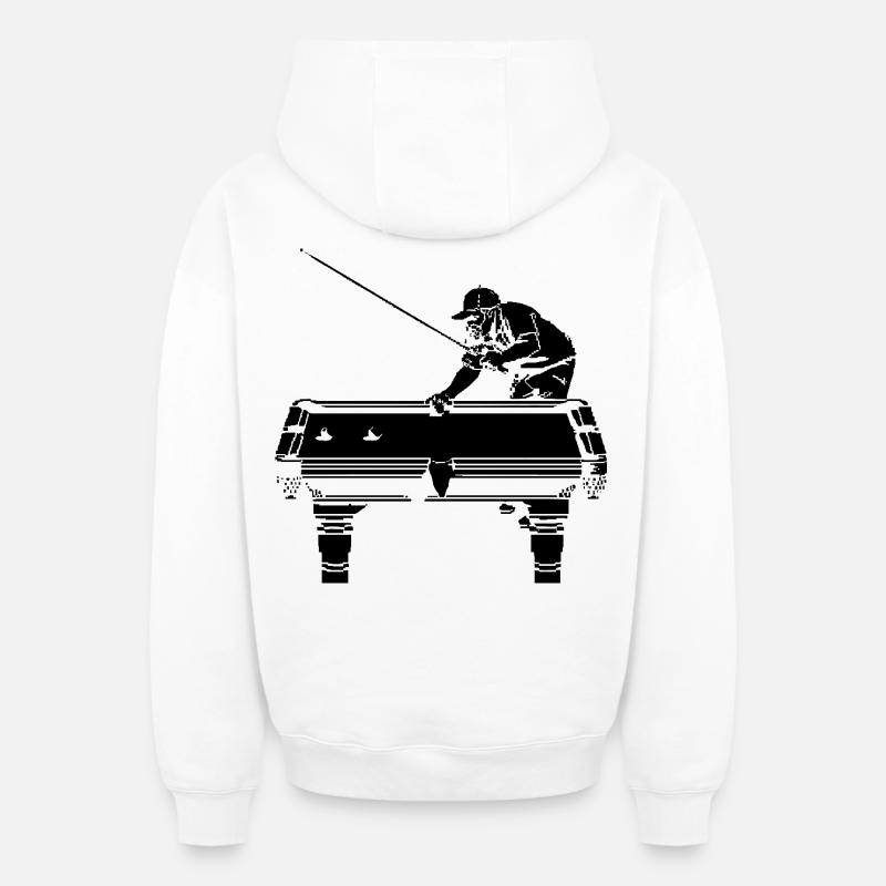 Joueur de billard Pixel - Sweat à capuche unisexe zippé oversize épais SPREAD - blanc