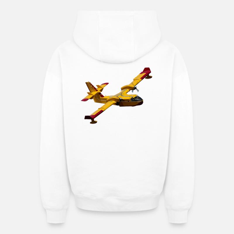CL-415 - Sweat à capuche unisexe zippé oversize épais SPREAD - blanc