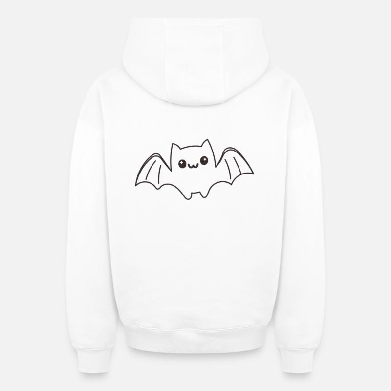 Chauve-souris nocturne - Sweat à capuche unisexe zippé oversize épais SPREAD - blanc