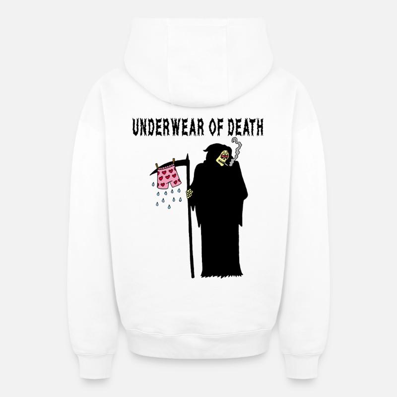 Die Unterhose des Todes - Oversized Heavyweight Unisex Zip Hoodie - Weiß