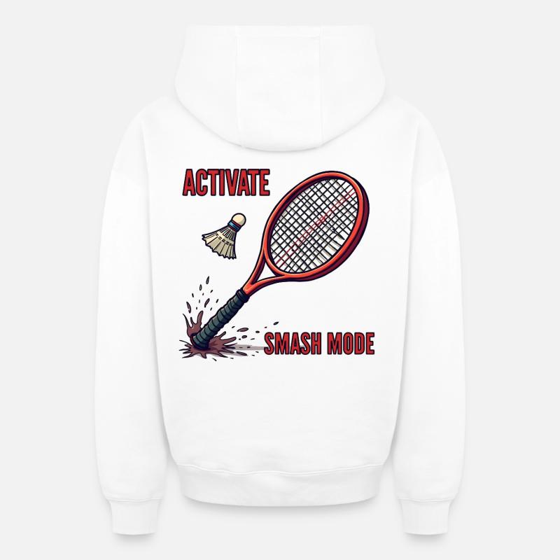 Activer le mode Smash - Sweat à capuche unisexe zippé oversize épais SPREAD - blanc