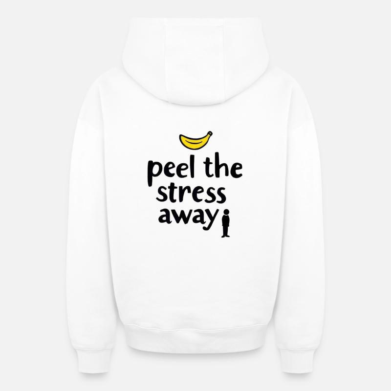 Éliminez le stress - Sweat à capuche unisexe zippé oversize épais SPREAD - blanc