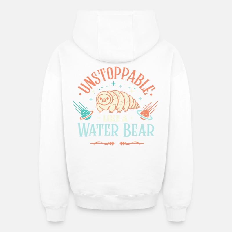 Tardigrade inarrêtable - Sweat à capuche unisexe zippé oversize épais SPREAD - blanc