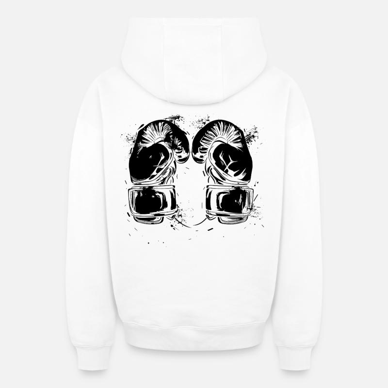 Gants de kickboxing - Sweat à capuche unisexe zippé oversize épais SPREAD - blanc