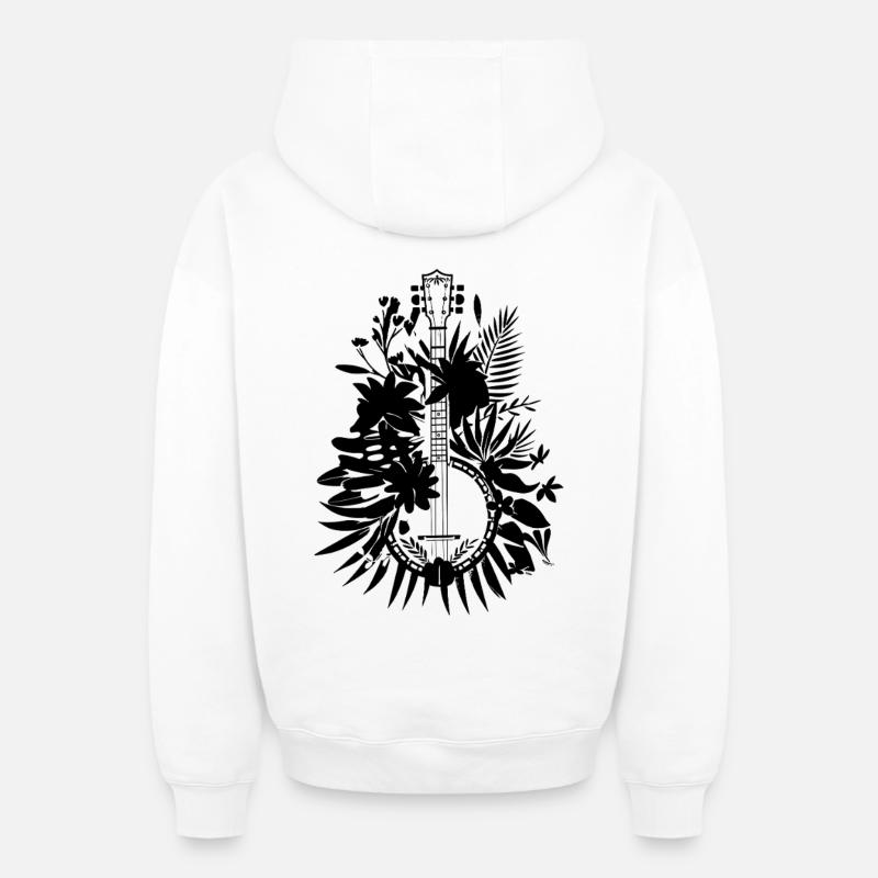 Banjo de dessin animé - Sweat à capuche unisexe zippé oversize épais SPREAD - blanc