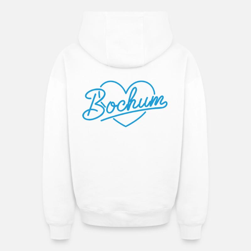Amour bochum - Sweat à capuche unisexe zippé oversize épais SPREAD - blanc