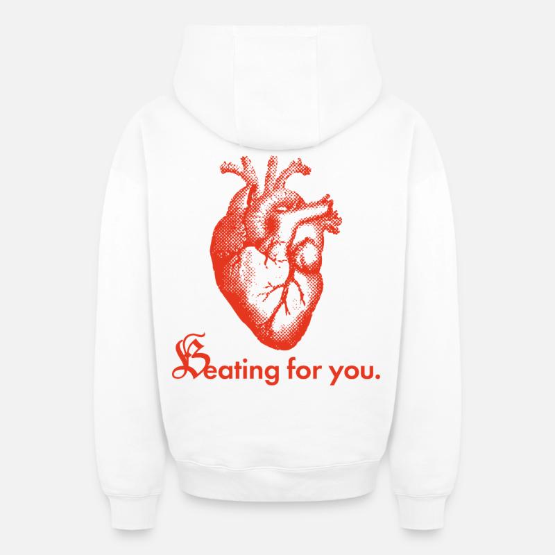 Battre pour vous - Sweat à capuche unisexe zippé oversize épais SPREAD - blanc