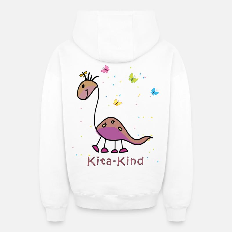 Kita Kind - Sweat à capuche unisexe zippé oversize épais SPREAD - blanc