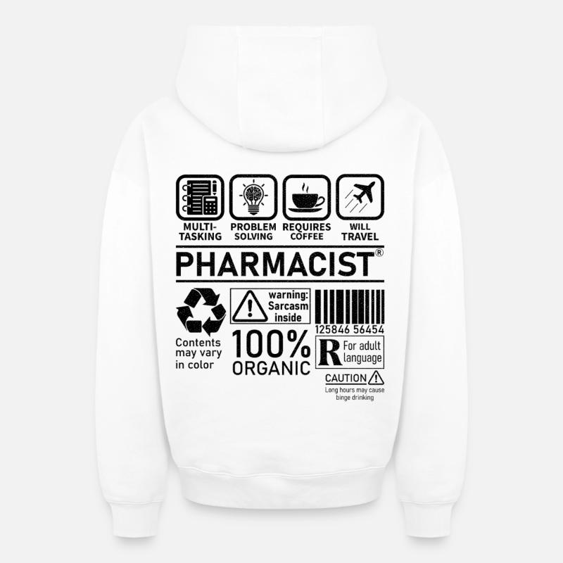 Pharmacist multi tasking problem solving - Oversized Heavyweight Unisex Zip Hoodie - Weiß
