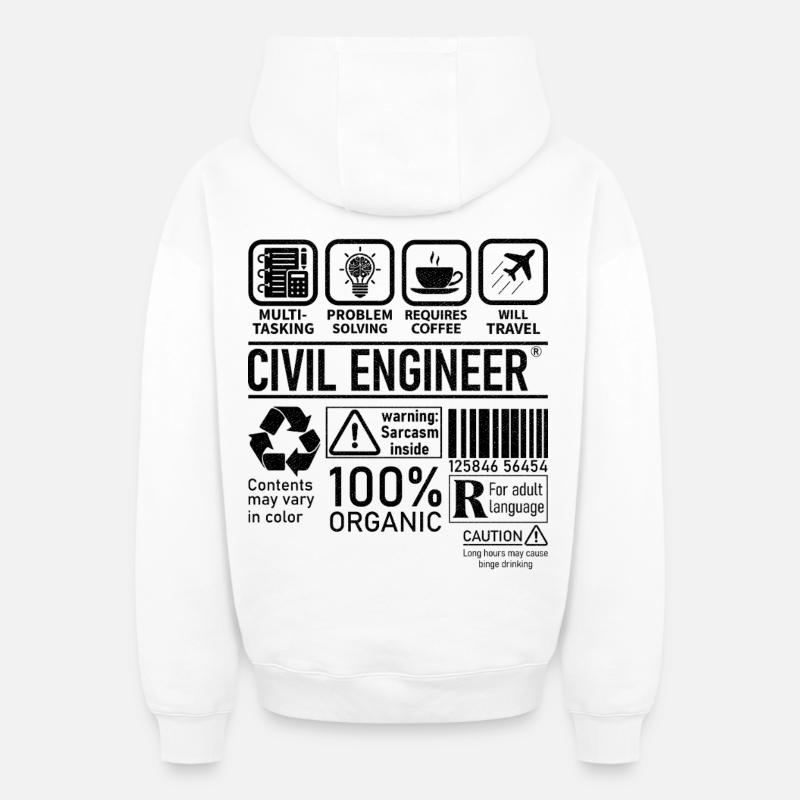 Civil Engineer multi tasking problem solving - Oversized Heavyweight Unisex Zip Hoodie - Weiß