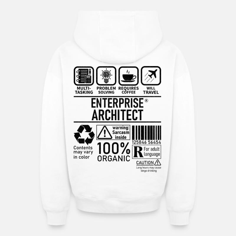 Enterprise Architect multi tasking problem solving - Oversized Heavyweight Unisex Zip Hoodie - Weiß