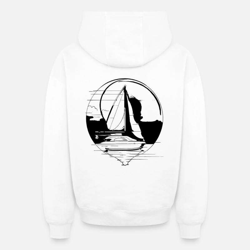 Voile - Sweat à capuche unisexe zippé oversize épais SPREAD - blanc