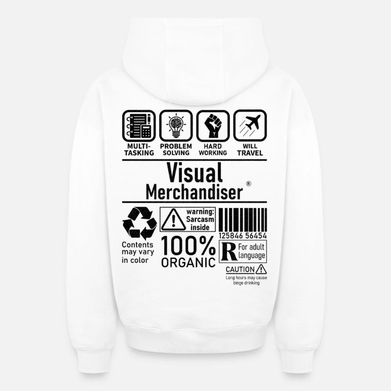 Visual Merchandiser résolution de problèmes multitâches - Sweat à capuche unisexe zippé oversize épais SPREAD - blanc