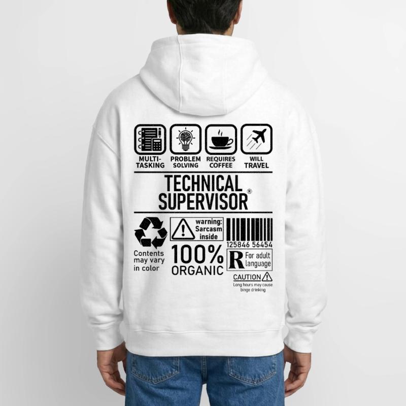 Technical Supervisor multi tasking problem solving Oversized Heavyweight Unisex Zip Hoodie